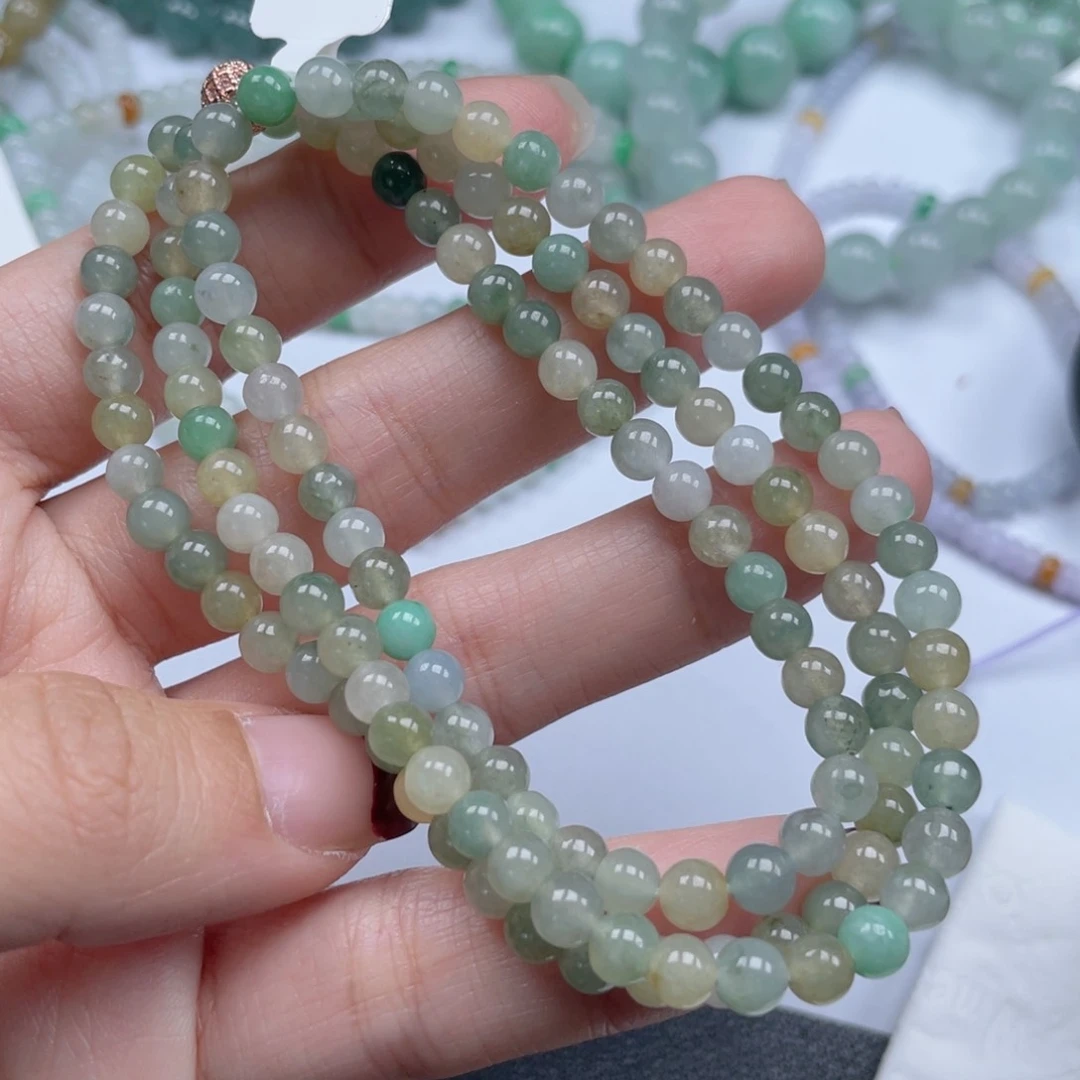 翡翠手链未镶嵌纯天然a货缅甸翡翠包邮5mm