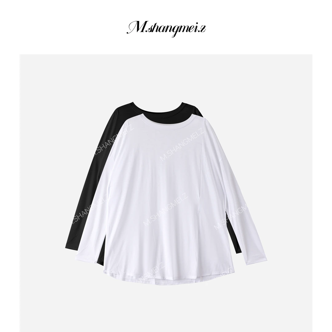 M.SHANGMEI.Z/沐熙【哇衫】美大哥薄款透气宽松解构长袖上衣X072745