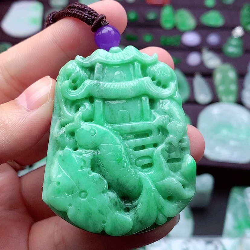 【闪购商品】吊坠(不含链)未镶嵌翡翠鱼跃龙门