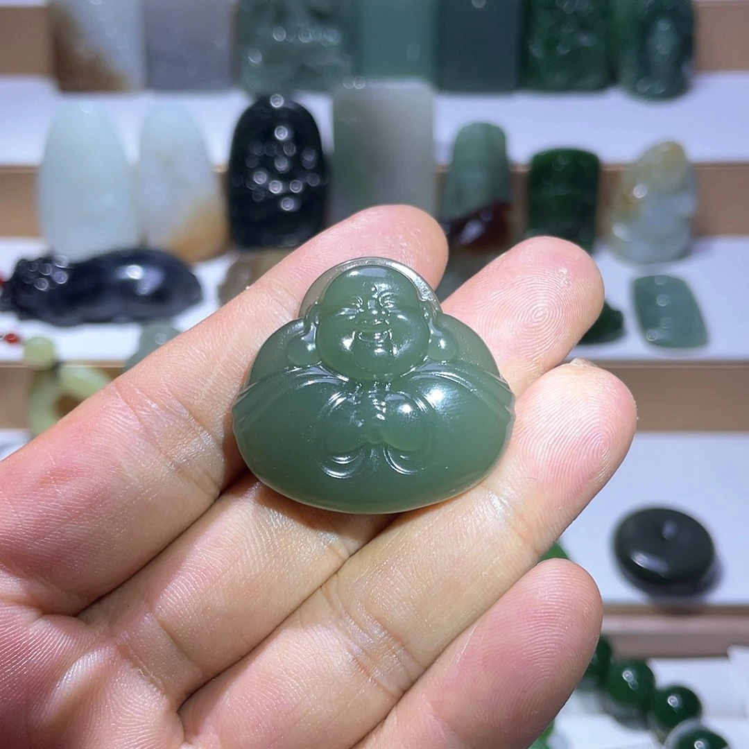 和田玉未镶嵌挂件佛公