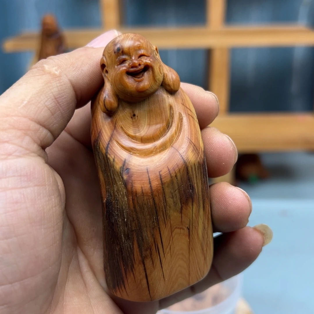 蚊***兵木瑕疵崖柏木摆件手把件