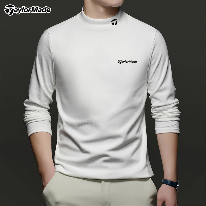 Taylormade泰勒梅高尔夫男士半高领长袖T恤golf运动休闲打底上衣