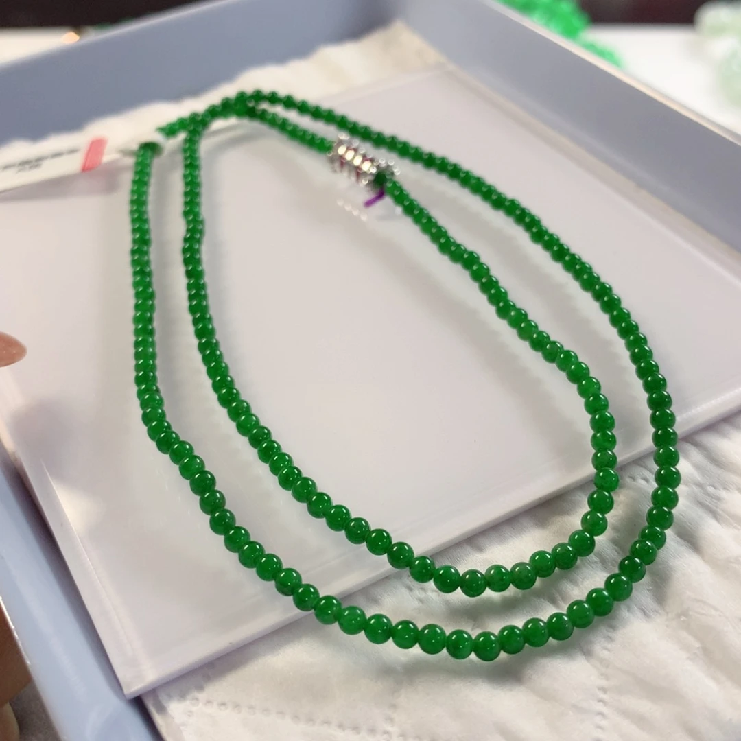 翡翠未镶嵌颈饰项链