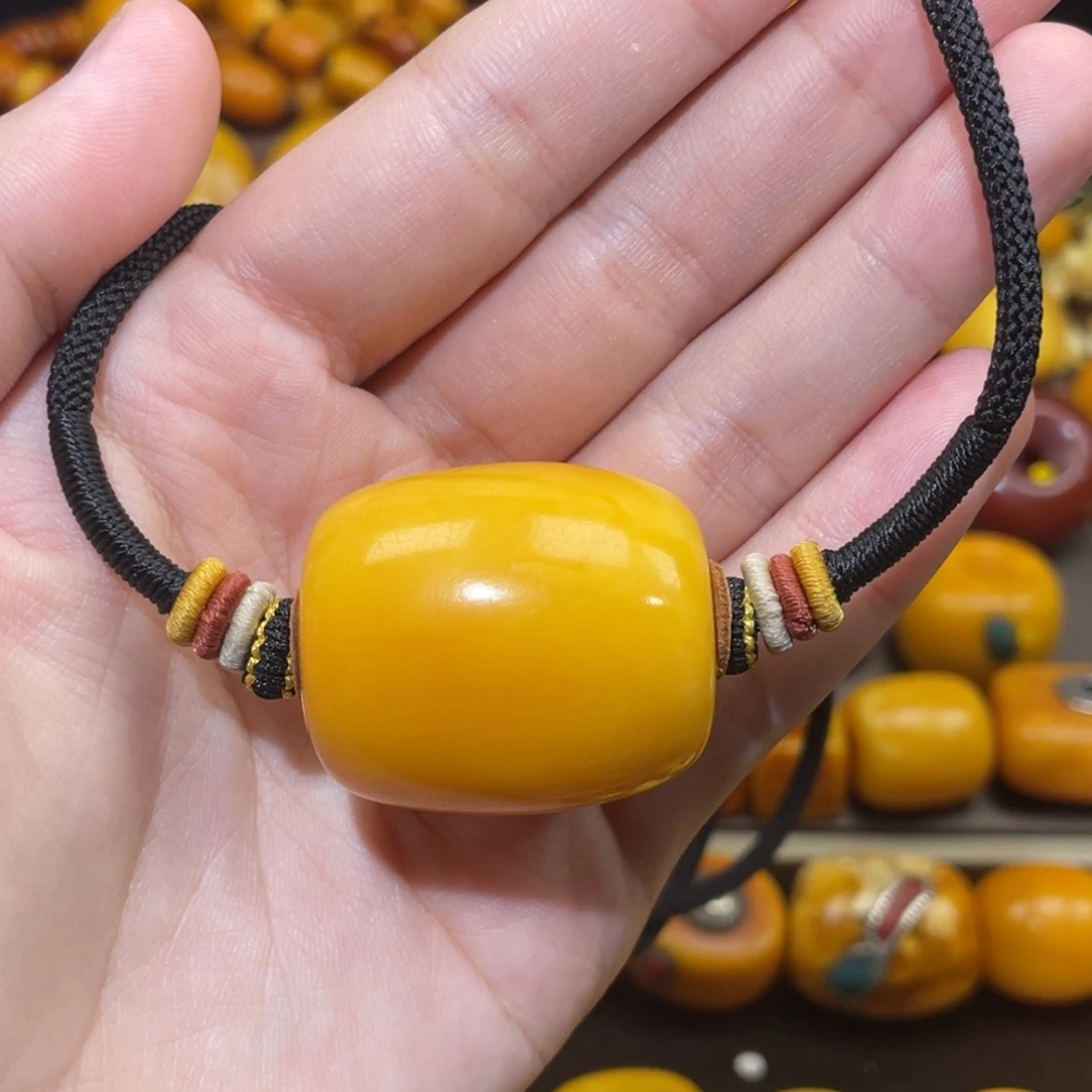 蜜蜡未镶嵌裸石桶珠