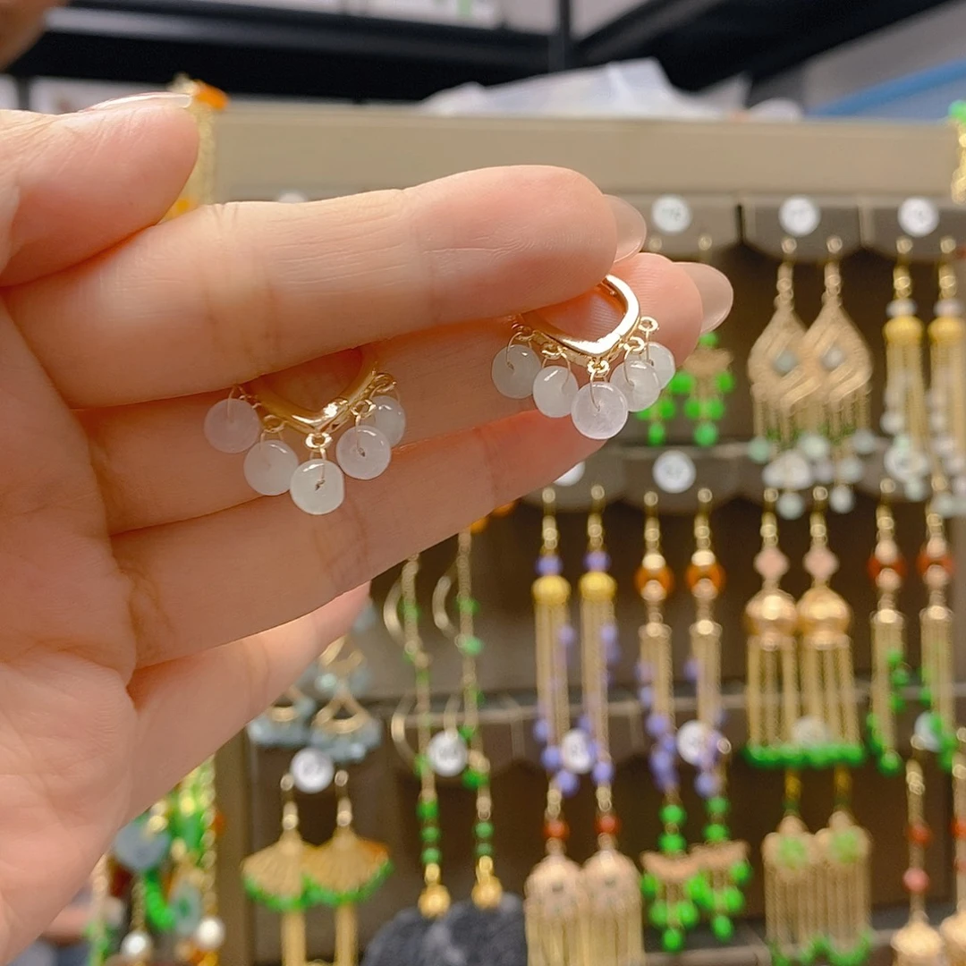 翡翠合金耳饰翡翠