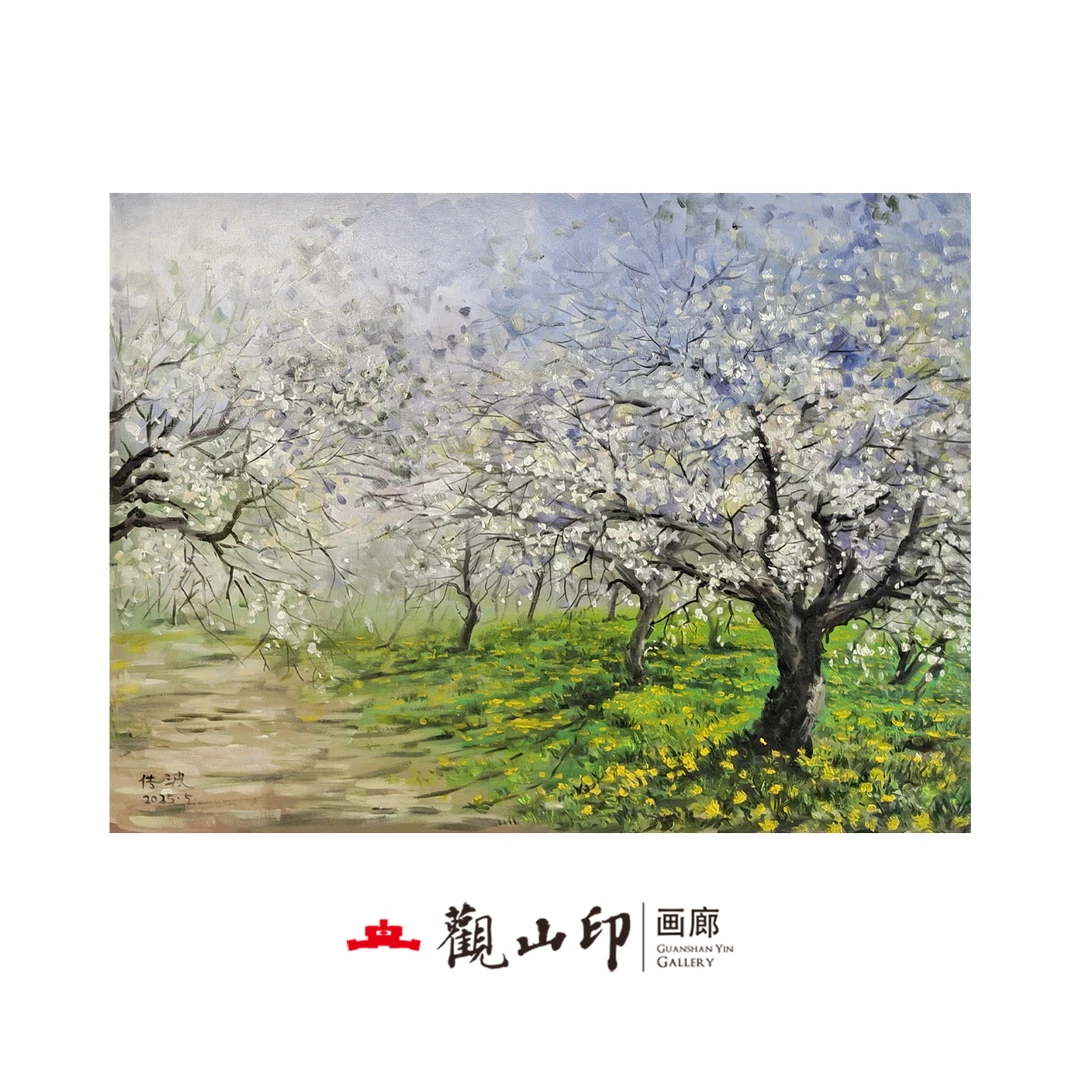 WCB原创手绘风景油画59x78cm花卉作品2302