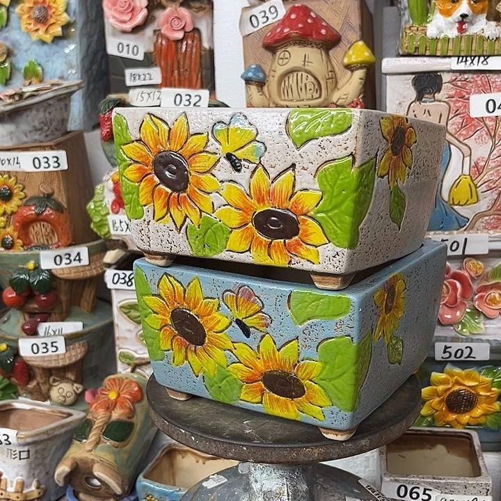 粗陶材质多肉花盆