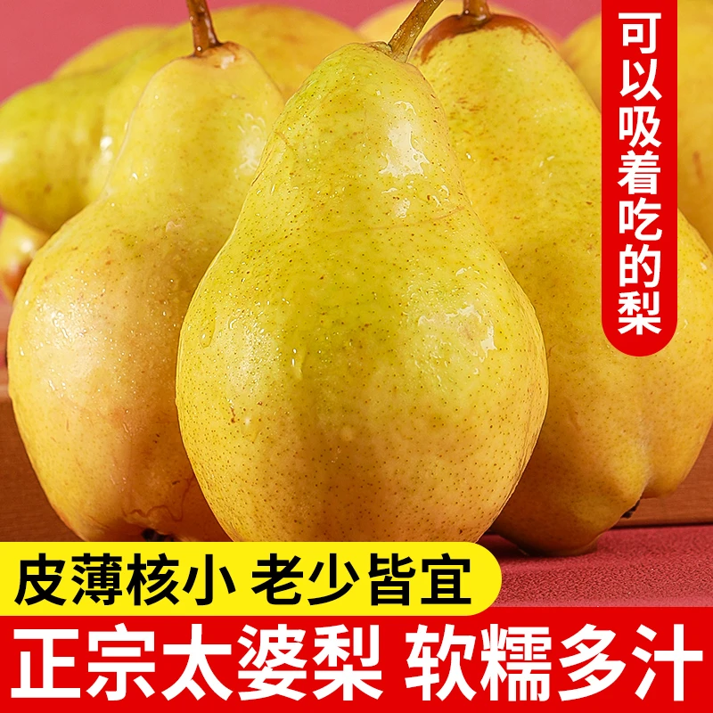 【放软吃】烟台太婆梨香蕉梨彩箱包装软糯大头梨葫芦梨当季新鲜水果