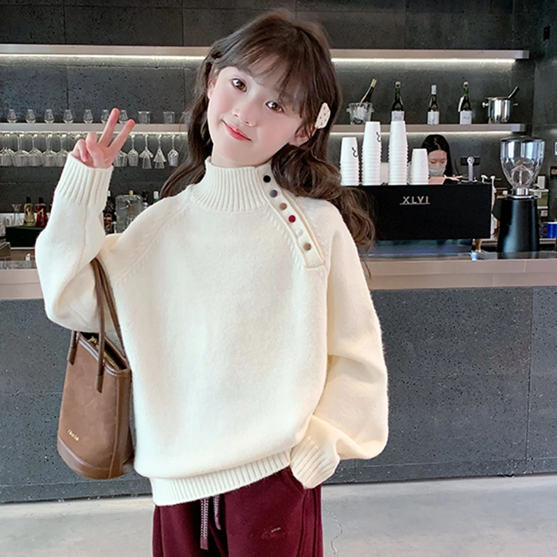 女童毛衣2025秋冬新款大童套头冬季儿童针织衫打底上衣5510013098