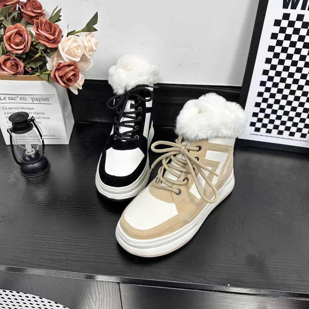 秋冬新款时尚休闲女鞋百搭潮流棉鞋保暖加绒舒适冷粘工艺1099