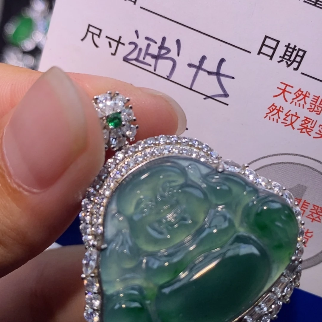 -****颈饰银S925镶嵌翡翠天然