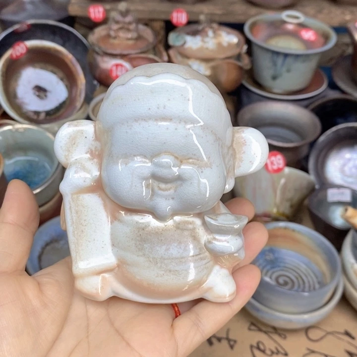 杯子全手工纯柴烧裸烧茶器茶宠