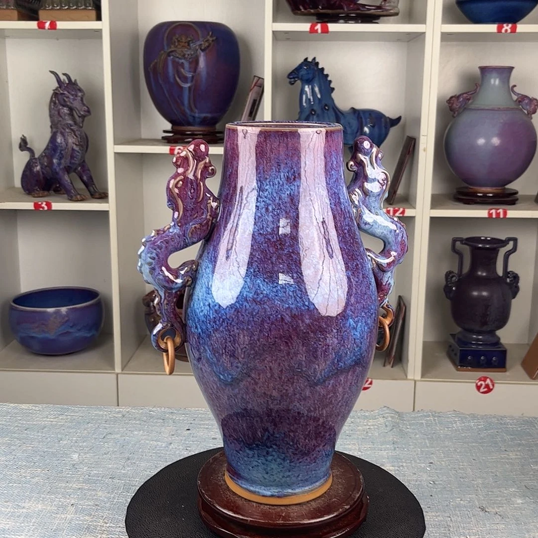 瓷片双龙瓶大师作品