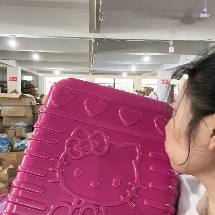 织物眉粉啊色4个爱心猫猫行李箱