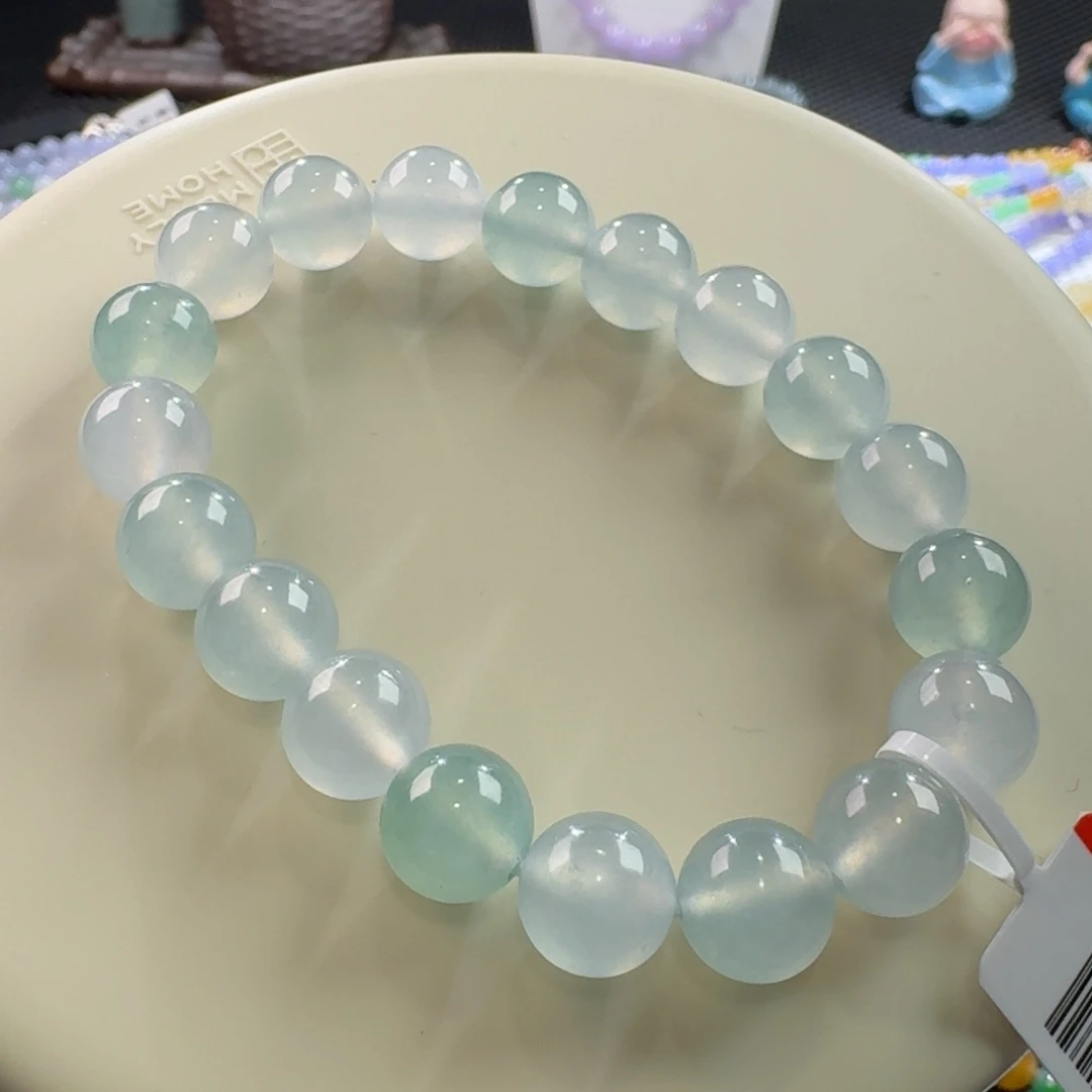 翡翠手链未镶嵌高冰幻彩手串卡10 纯！强推大漏