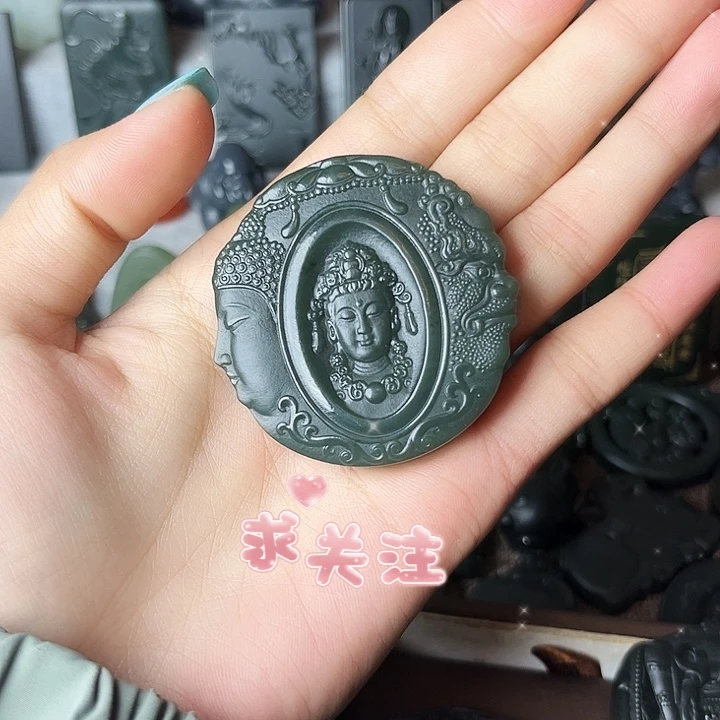 和田玉（青玉）颈饰未镶嵌y*点