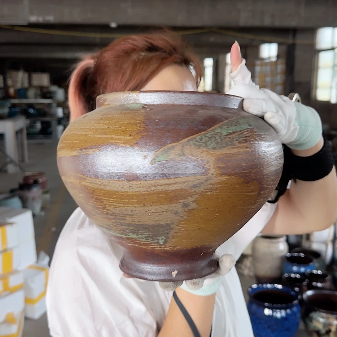 紫砂花盆王嫂花盆高21口17直播0802-168