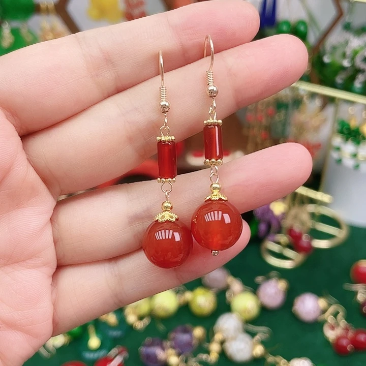 玛瑙/玉髓耳钉合金