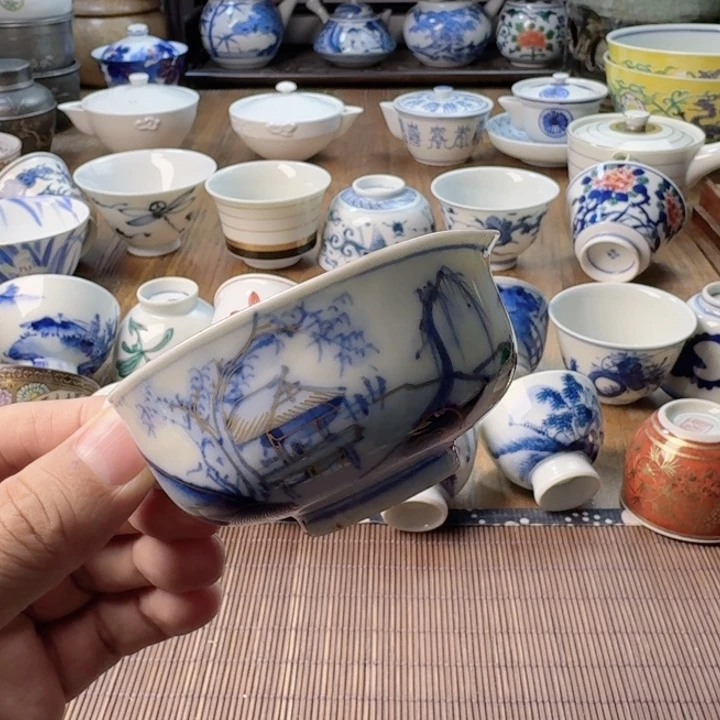 青花瓷器杯子茶具