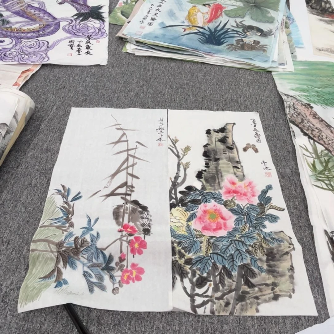 国画姚贵老师四尺四开两张