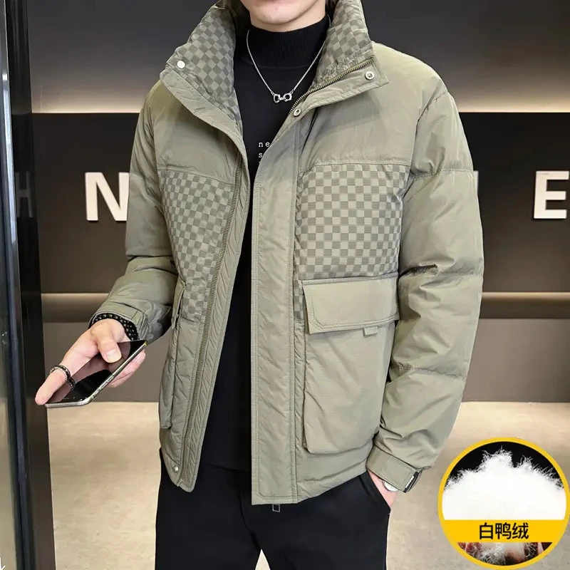 男士必备新款冬季拼接潮流外套时尚帅气百搭羽绒服
