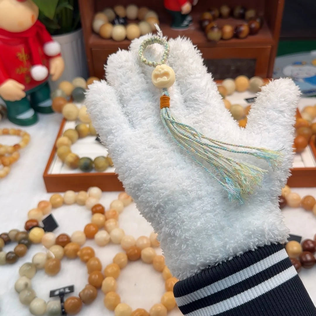 菩提根/象牙果手串姣*者多宝猫爪27颗加一个跑环