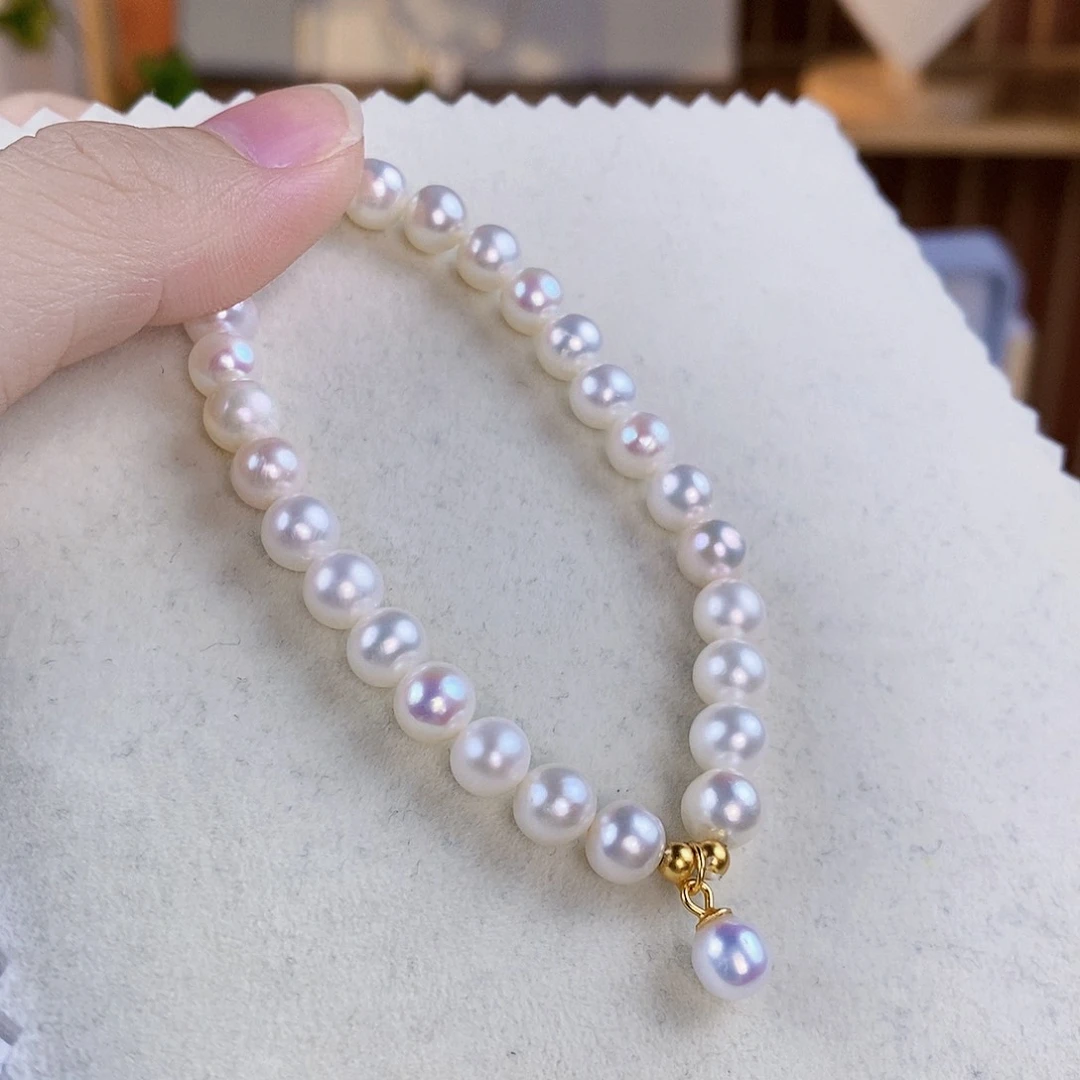 淡水珍珠手绳银S925镶嵌