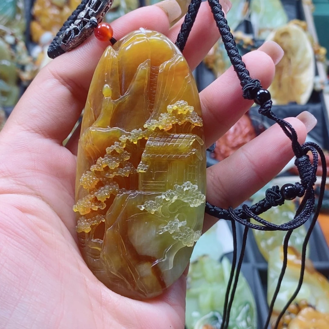 蛇纹石玉未镶嵌颈饰