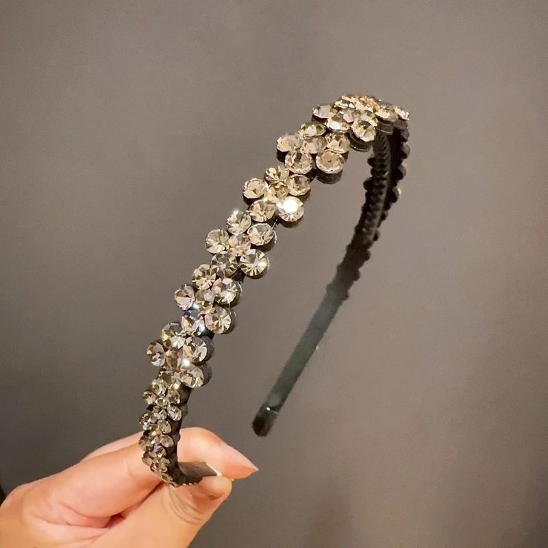 韩国施家水晶花朵发箍高档发夹发卡网红爆款水钻闪亮发箍高端发饰
