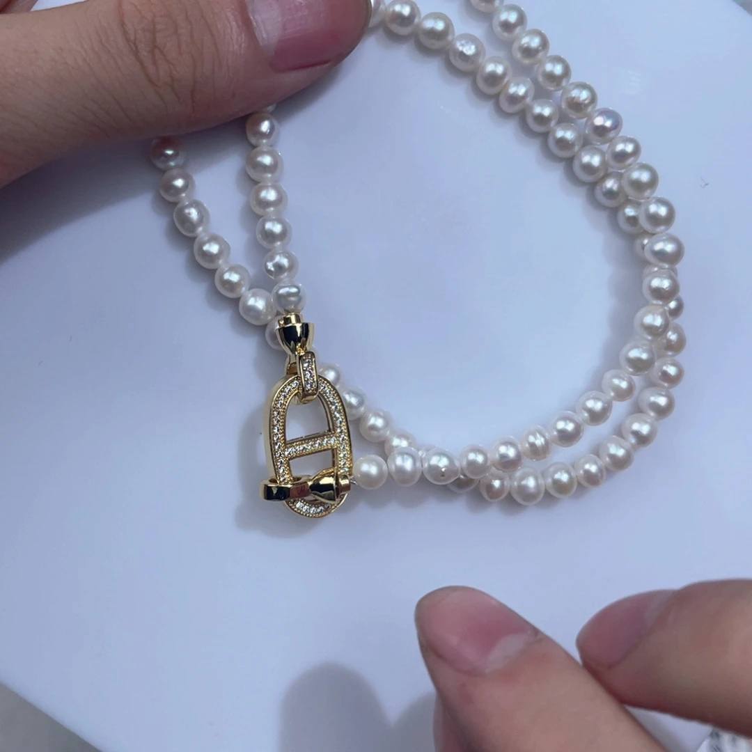 银S925镶嵌天然珍珠淡水珍珠