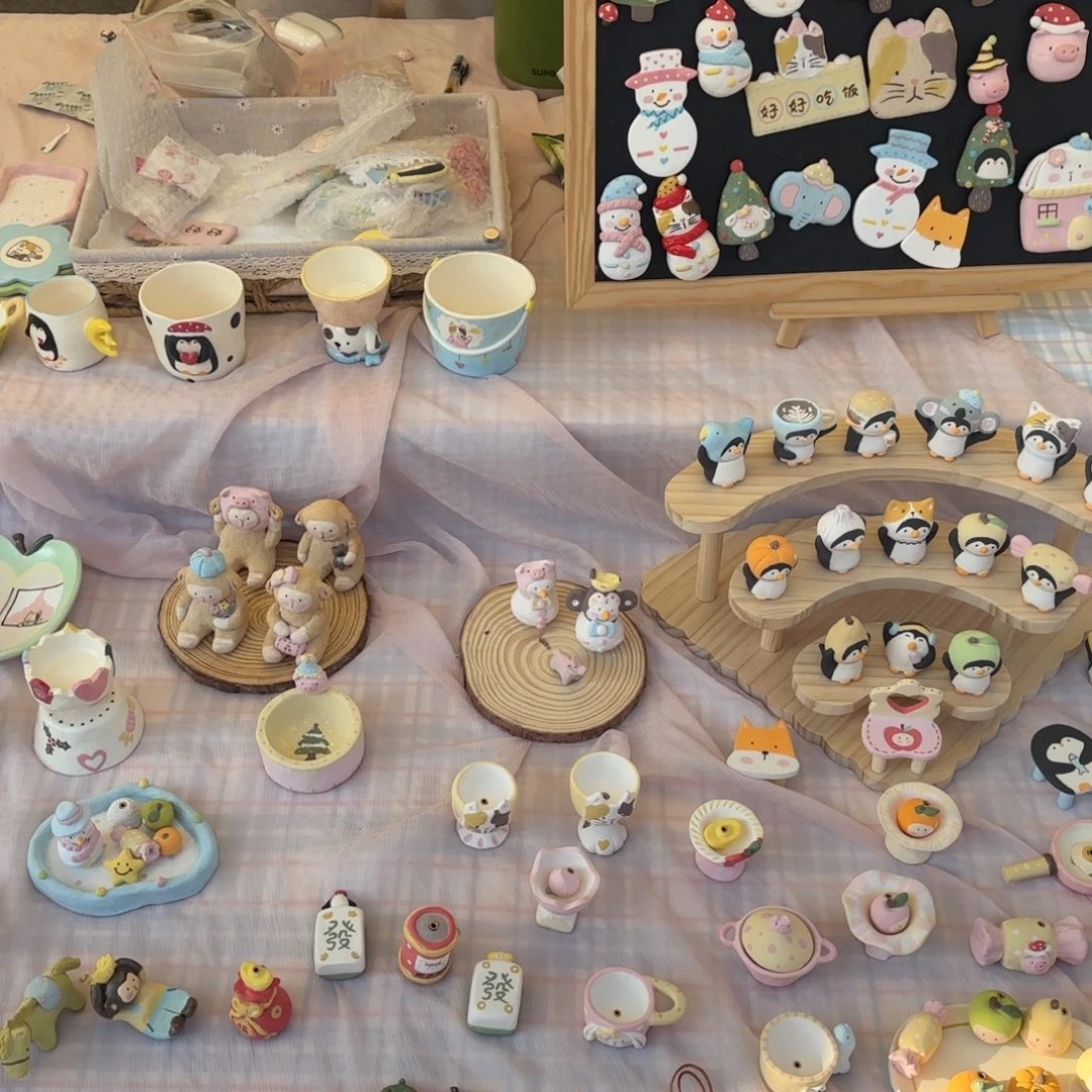 陶摆件可爱的鸭鸭鸭鸭鸭