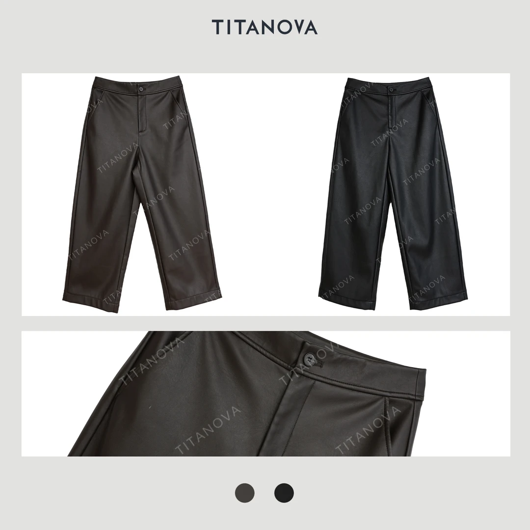 【苧不凡】摩登裤丨直筒蛋白皮百搭休闲皮裤N5KZ0812