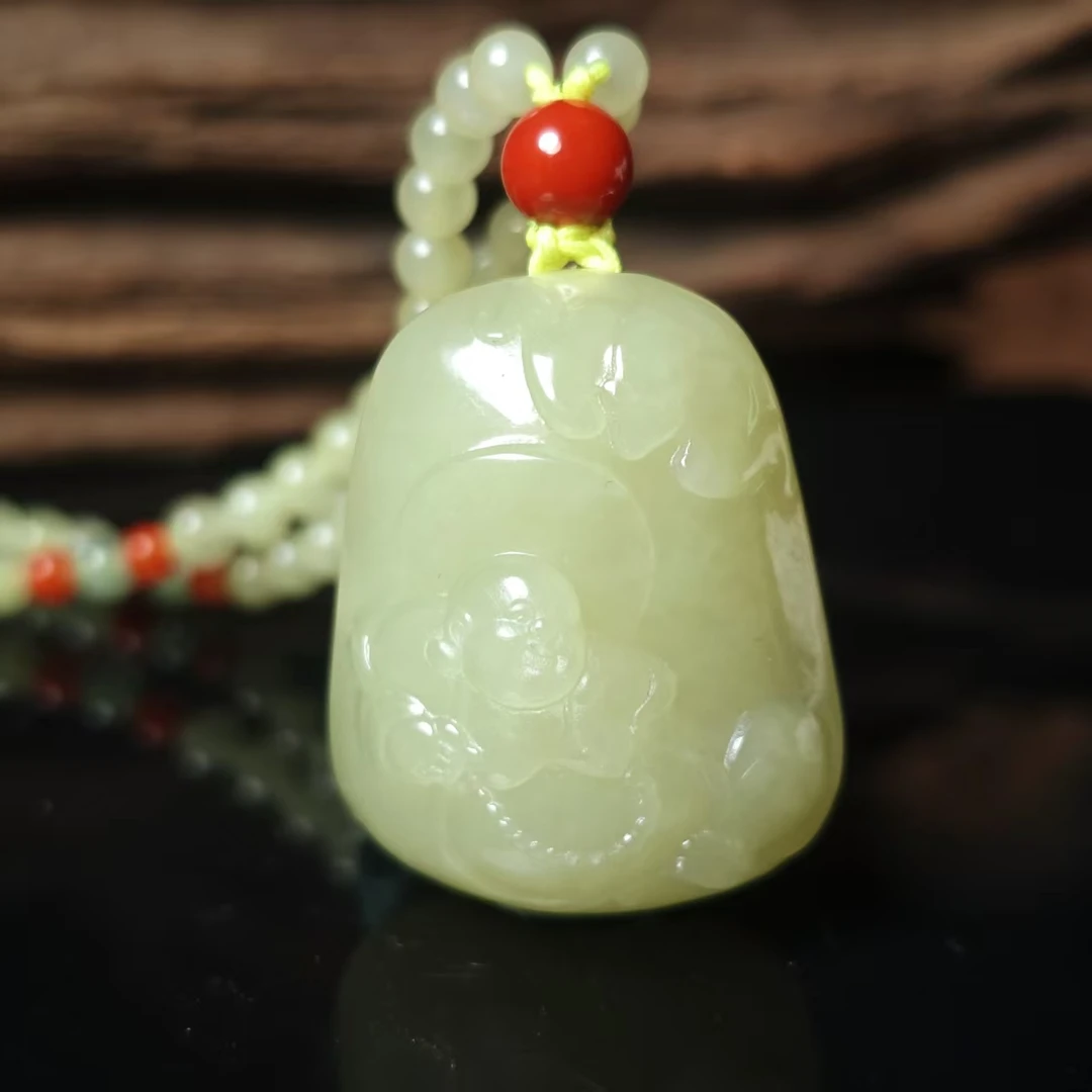 lot5332 弥勒佛 和田玉黄口 31.5*25.5*14.6mm 33.5g