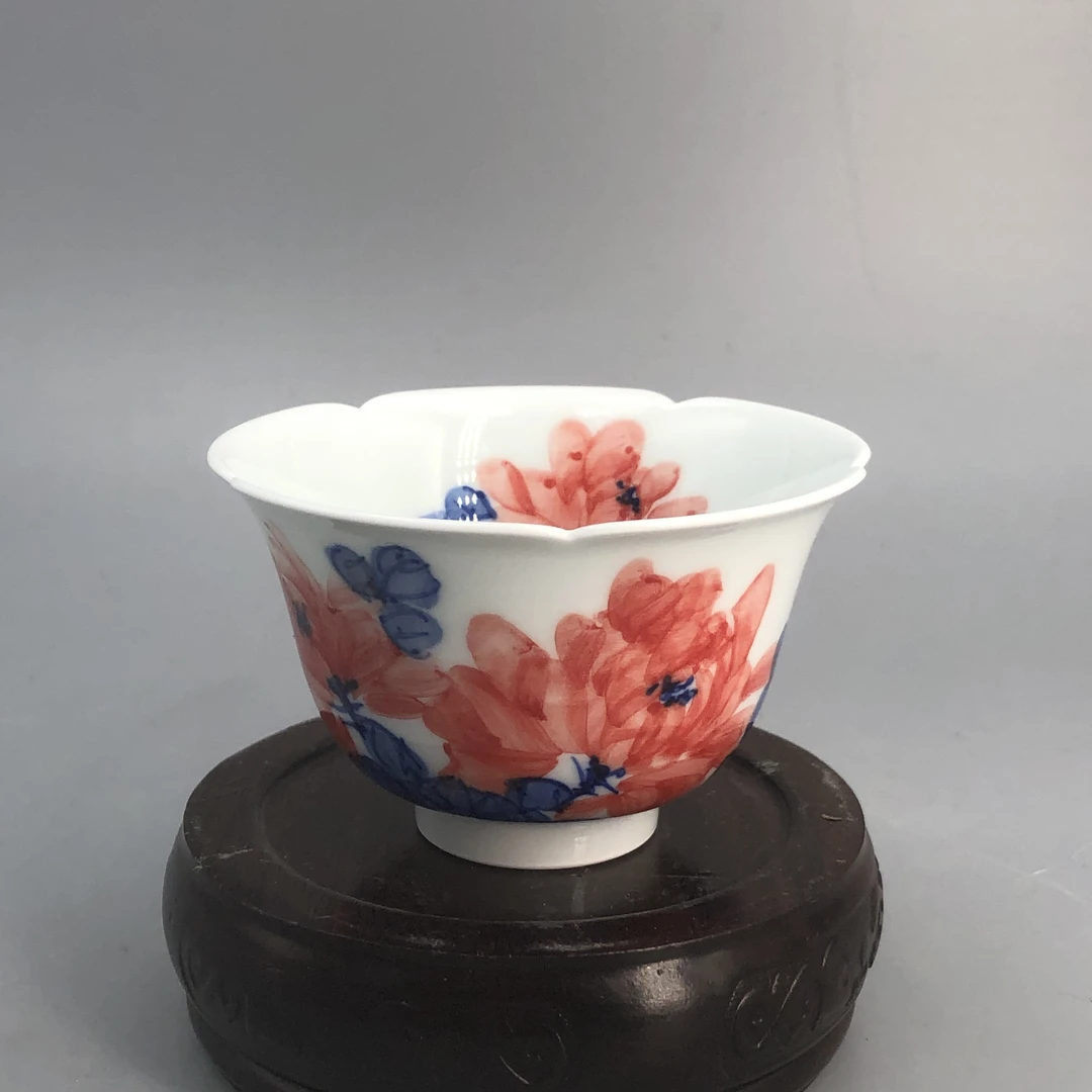 【南昌广电优选】红丰窑 写意牡丹花口杯 mlhfy0254