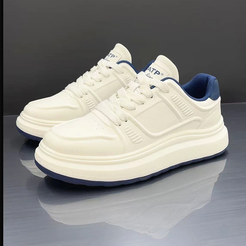 冬季新款时尚板鞋男士百搭增高透气运动鞋厚底休闲鞋软底小白鞋男