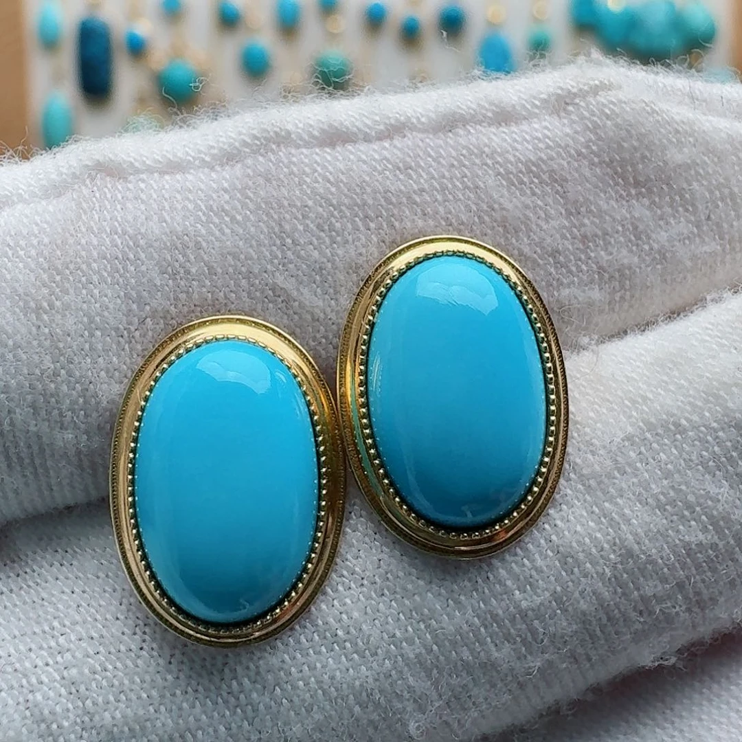 绿松石18K金镶嵌珠宝奇石