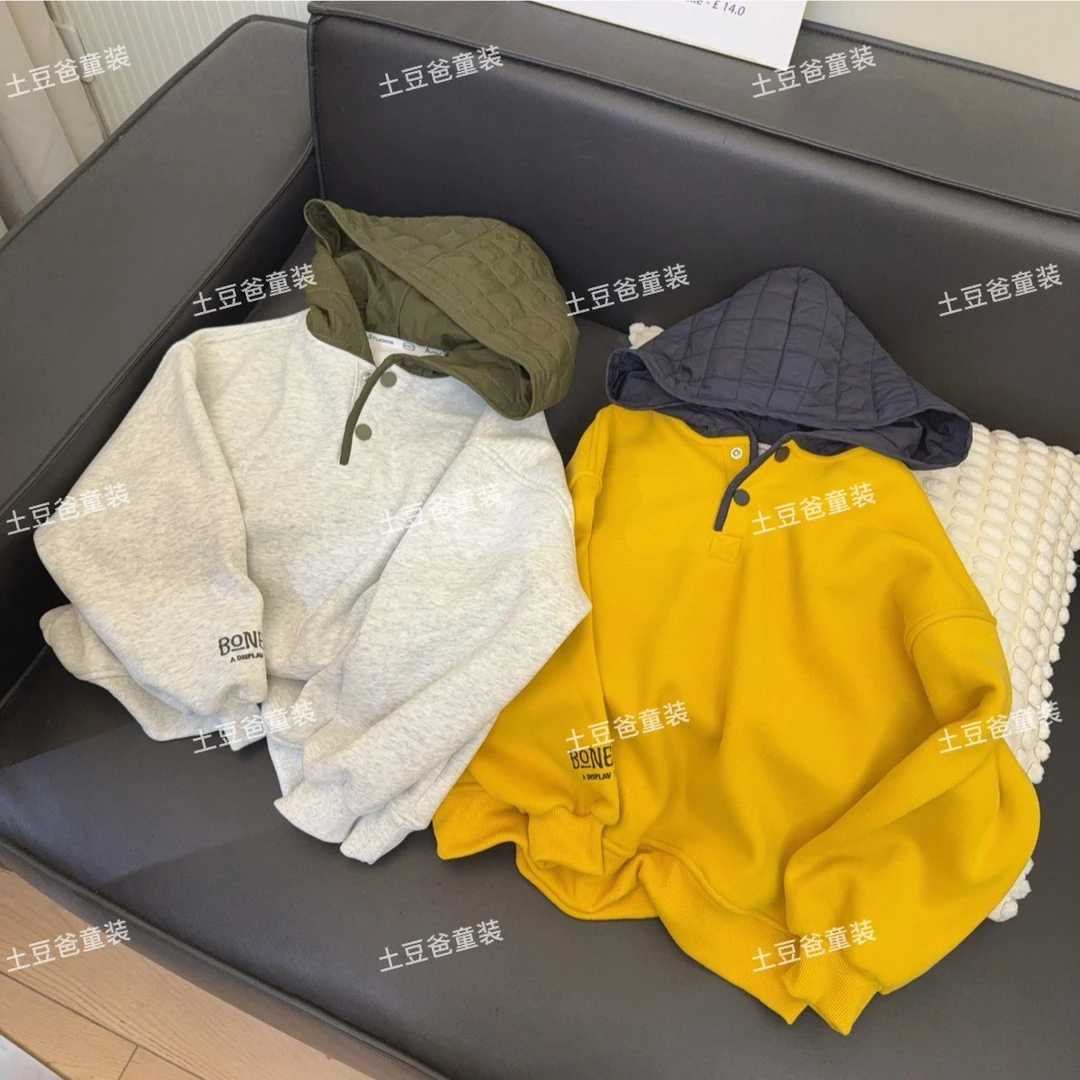 【加绒加厚】冬季百搭韩版休闲宽松连帽亮色卫衣