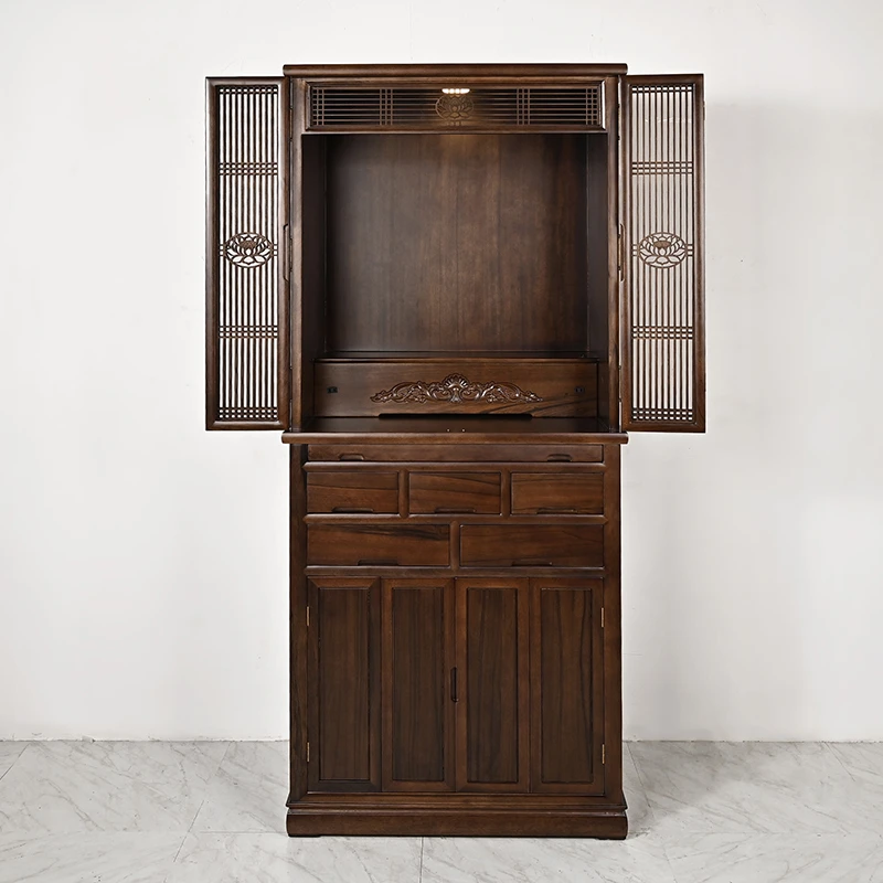 梵泽福实木立柜现代风格中式客厅柜子