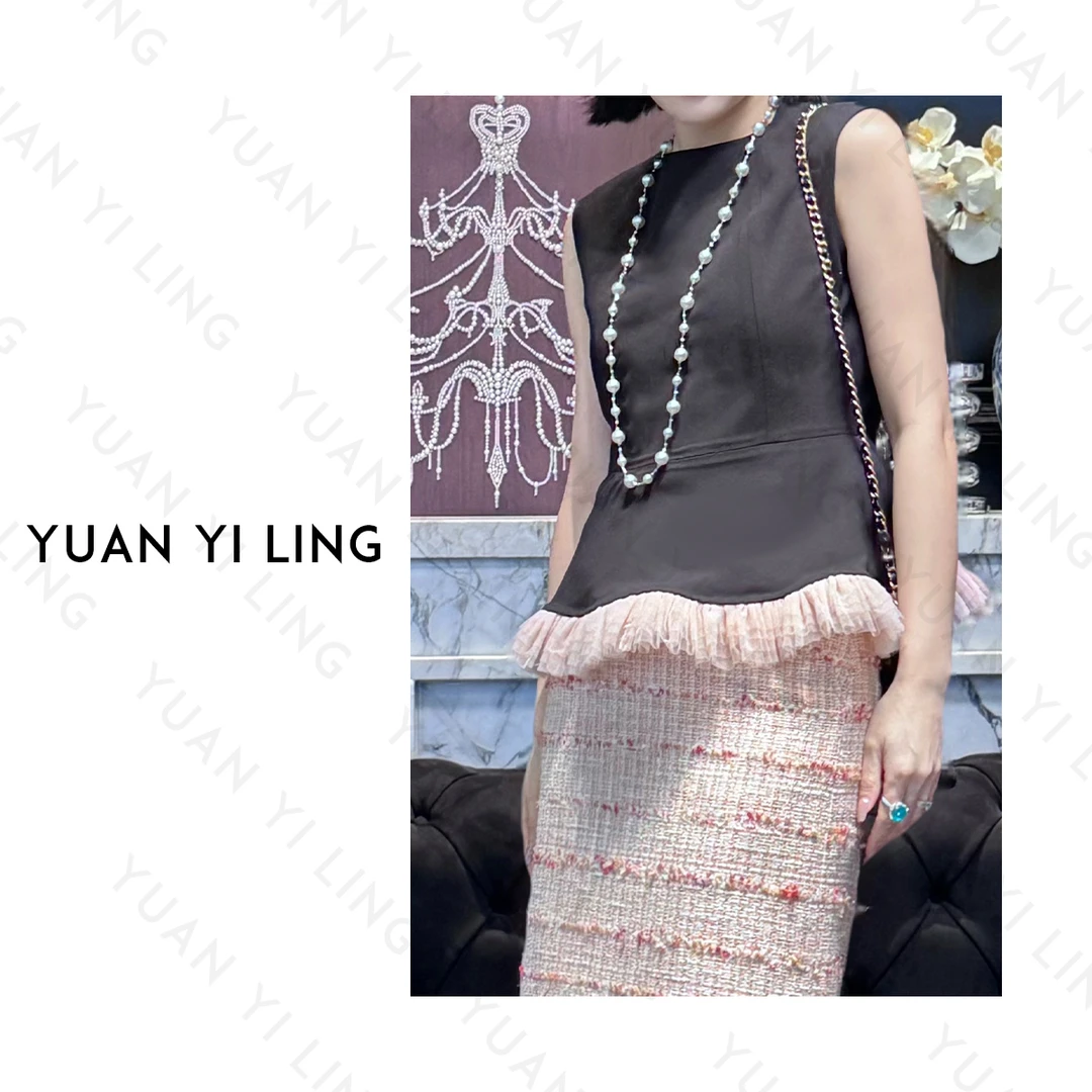 袁艺灵【京都漫步】25春夏上新精致浪漫风优雅感小裙摆拼纱女上衣裙