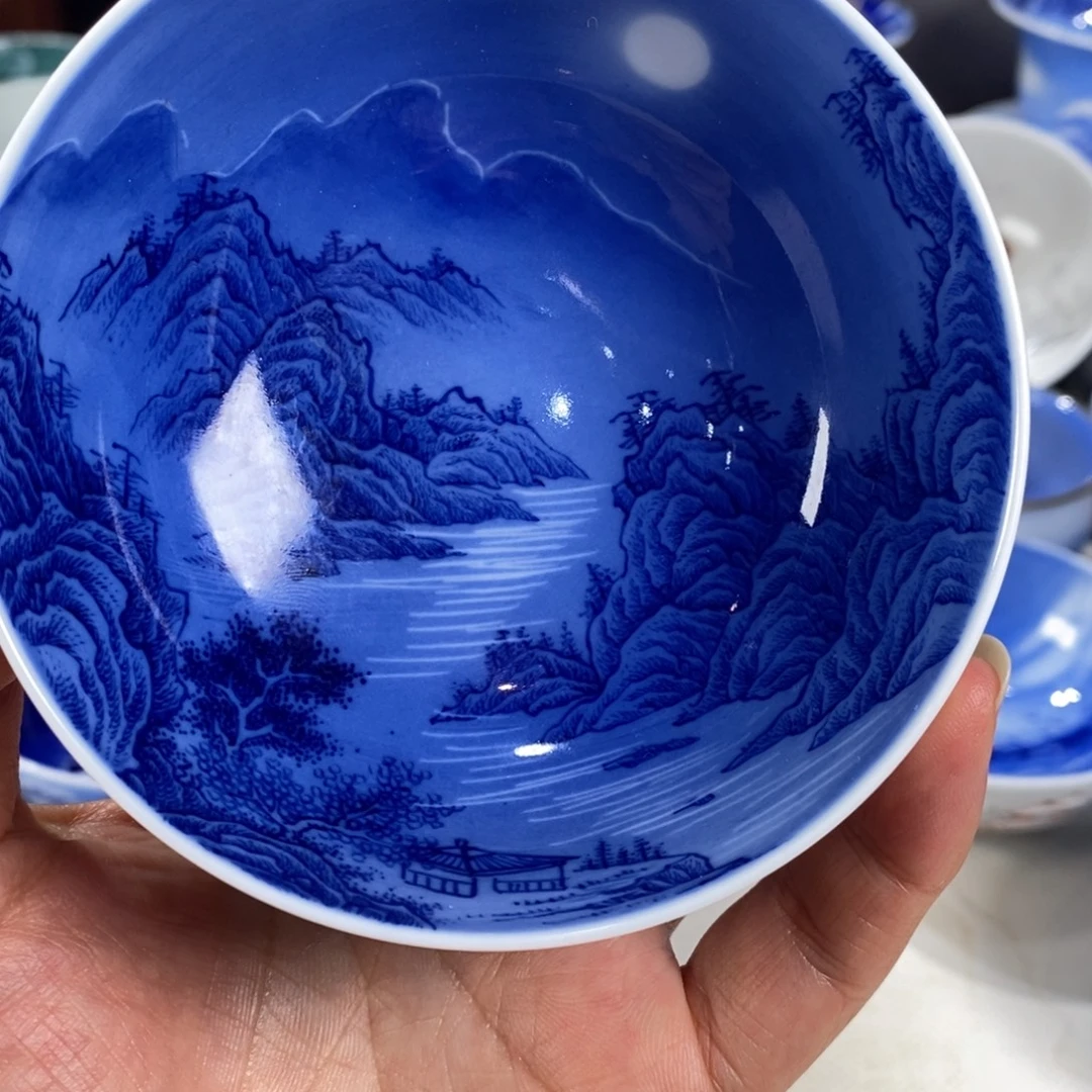 青花山水主人杯杯