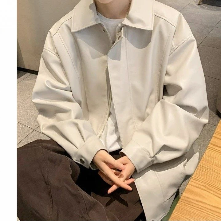 2025春秋新款皮衣外套男秋季潮牌痞帅机车pu皮夹克宽松百搭外套