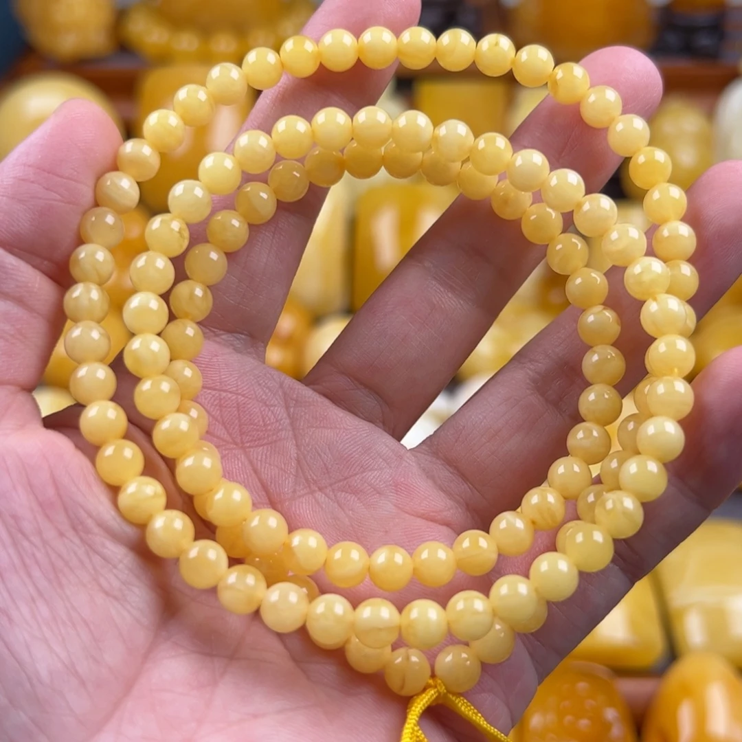 琥珀颈饰未镶嵌纯天然琥珀蜜蜡无优化