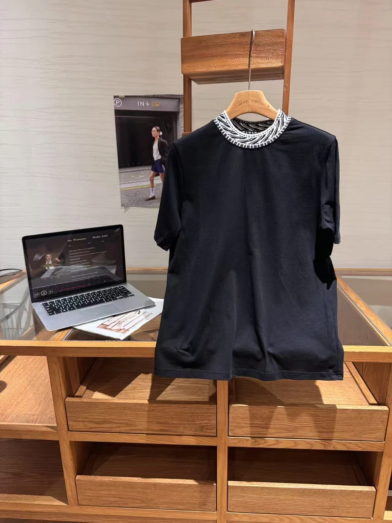 【no退no换 谨慎下单】设计感圆领拼接短袖T恤 5032