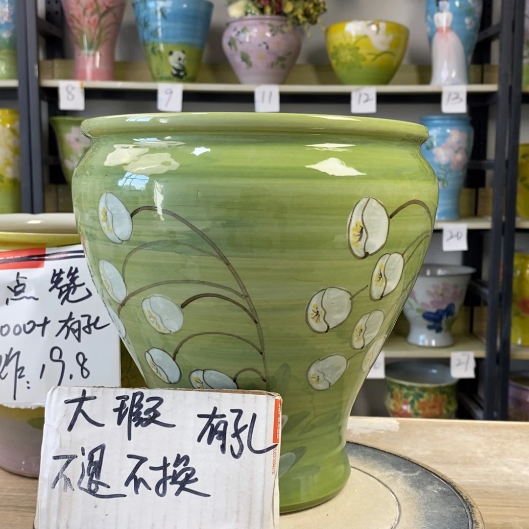 景德镇手工手绘陶瓷花盆