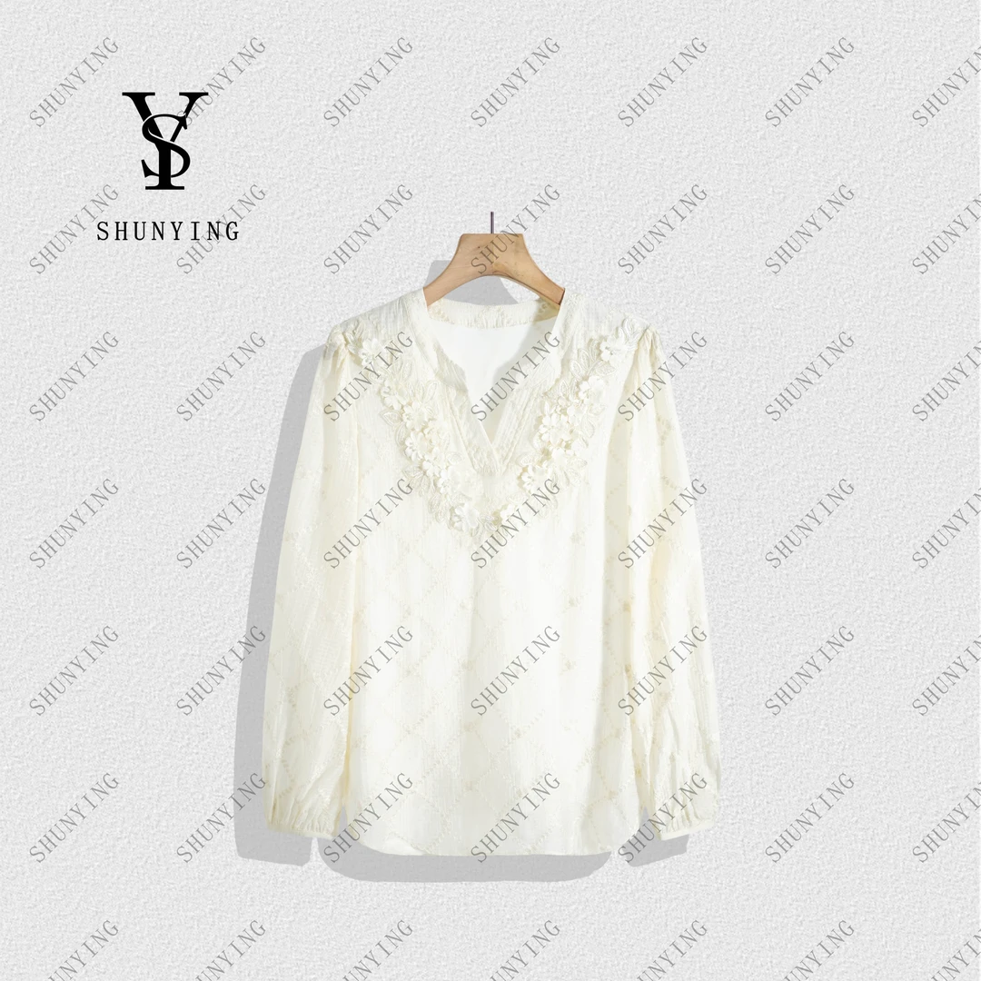 【顺瀛】细节感满满~高级感重工刺绣时尚简约衬衫SY71C0153
