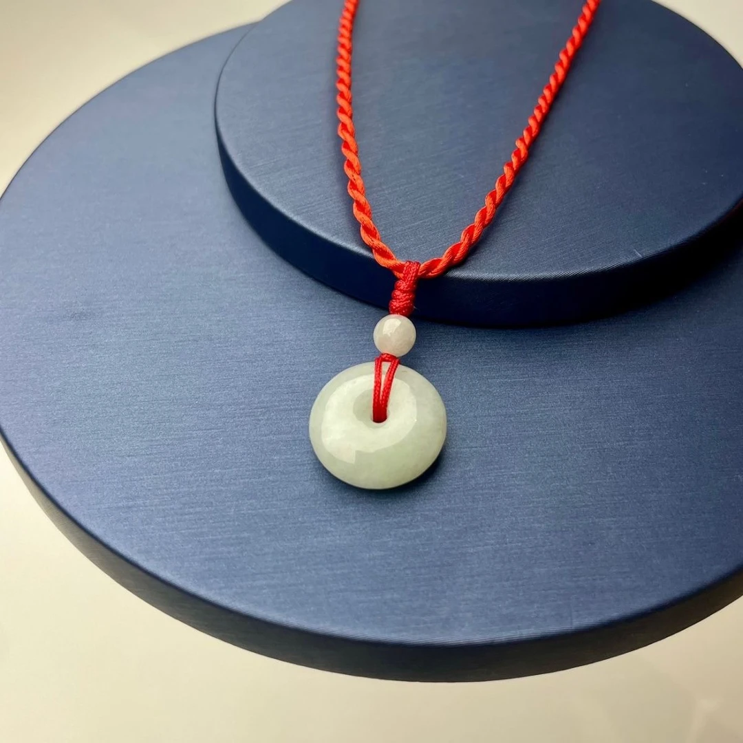 【金玉满堂】天然翡翠玉石吊坠平安扣缅甸a货简约男女情侣百搭款