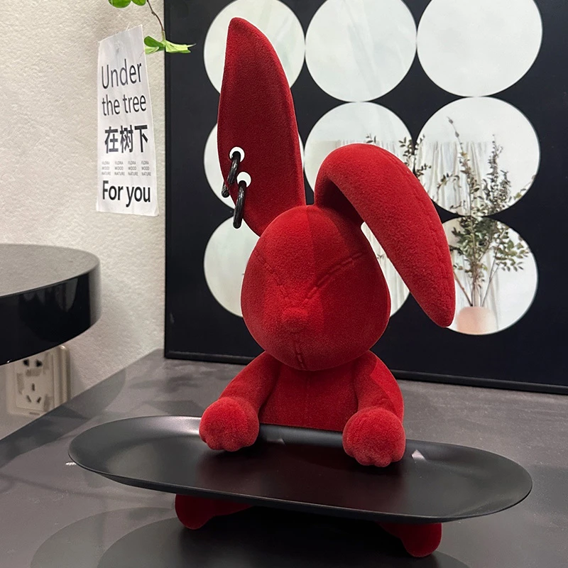 【朋克兔】钥匙收纳托盘入户玄关乔迁钥匙收纳摆件入门轻奢