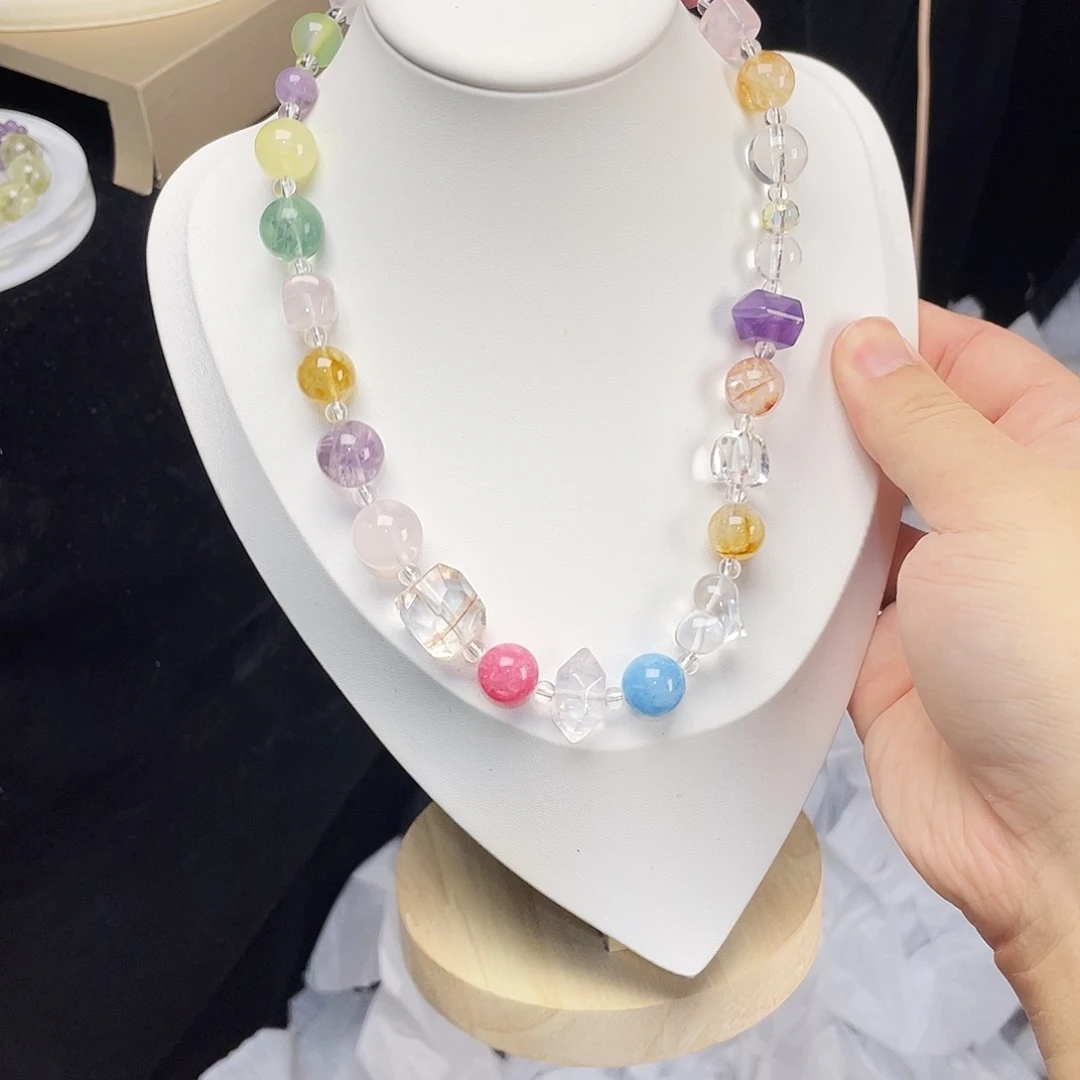 水晶手串银S925镀金镶嵌