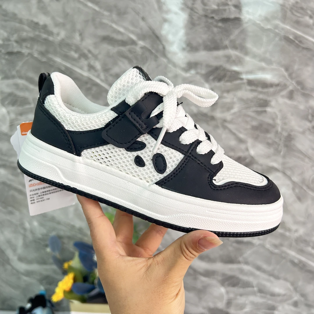 海绵宝宝夏季缕空单网休闲板鞋百搭男女童极简校园风低帮透气