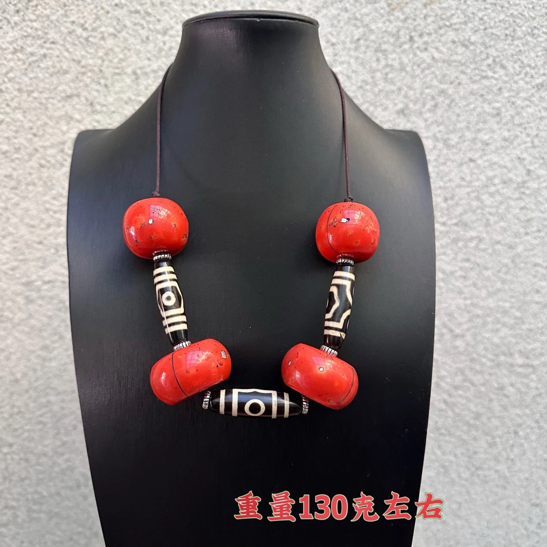 非金属合成锆石项链 民族风藏饰时尚彩色长款手工气质中古